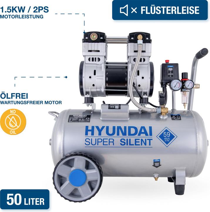 Produktbild Hyundai Silent Kompressor SAC55753 (8 Bar, 50 l)