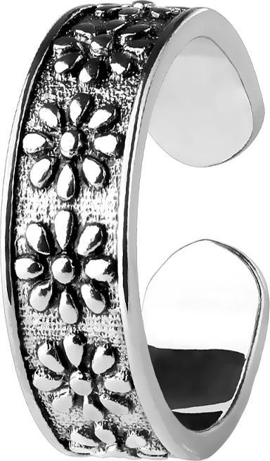 Star Piercing Ring silber mit neun Blumen (Messing)