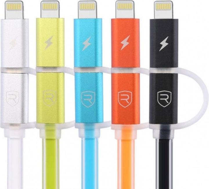 Produktbild Remax Aurora Dualport Lightning & MicroUSB Flachband Kabel (USB 3.2 Gen 1)
