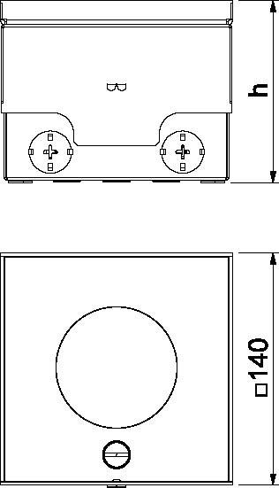 Actual product image OBO Bettermann OBO UDHOME2 VT2 Floor socket outlet with tube, unassembled