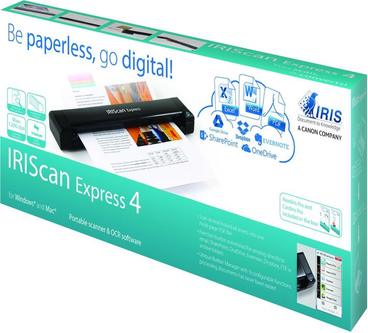 Actual product image Iris Scanner sheet-fed for documents Express 4 458510 (A4, USB, USB cable) (USB)