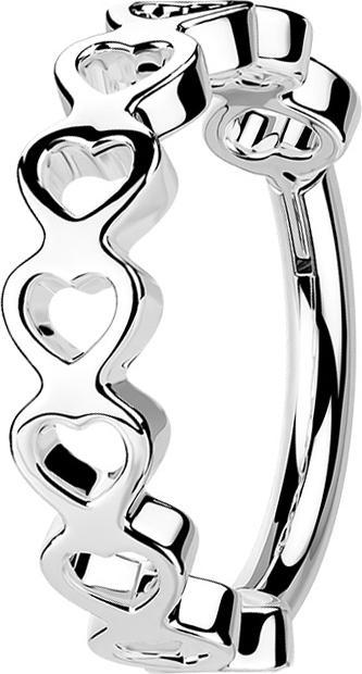 Star Piercing Micro Segmentring klappbar silber Herzen (Chirurgenstahl 316L, ohne Messing)