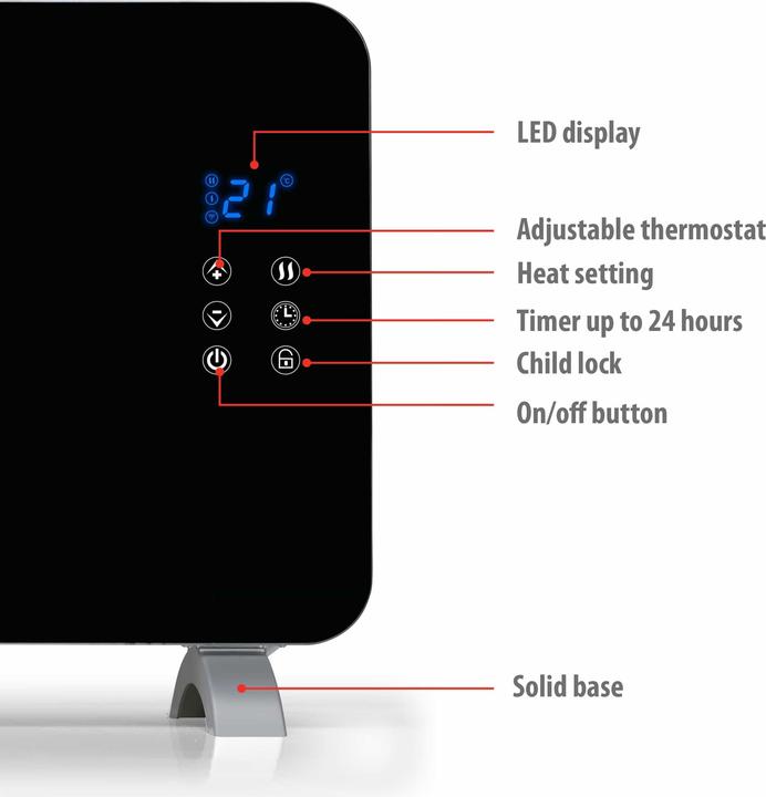 Produktbild ALPINA SPORTS Glass panel heater 230V 2000W (2000 W)