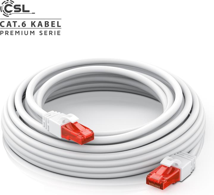 Produktbild CSL CAT.6 Netzwerkkabel - Ethernet Gigabit Lan Kabel RJ45 - Patchkabel - komp. CAT.5 CAT.6 CAT.7 CAT.8 (UTP, CAT6, 15 m)