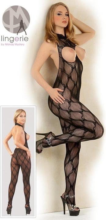 Actual product image Mandy Mystery Lace catsuit crotchless (S, M, L)