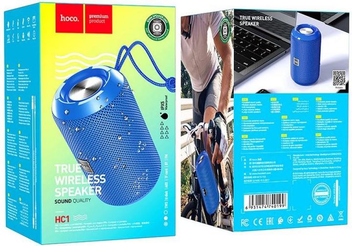 Actual product image Hoco Bluetooth speakers wireless speaker HC1 blue (4 h, Rechargeable battery operated)