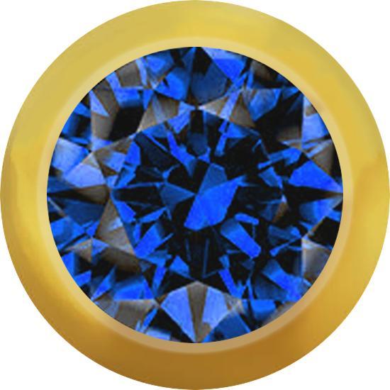 Produktbild Star Piercing Micro Kugel dunkelblau mit Kristall silber (Chirurgenstahl 316L)