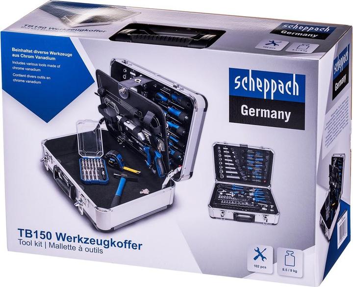 Immagine prodotto Scheppach Set di utensili manuali TB150 in valigetta di metallo 101 pezzi. (101 pezzi)