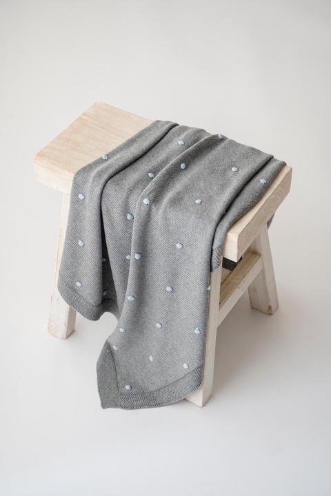 Produktbild Kaiser Babydecke Knots grey/knots light blue 80 x 100 cm (80 x 100 cm)