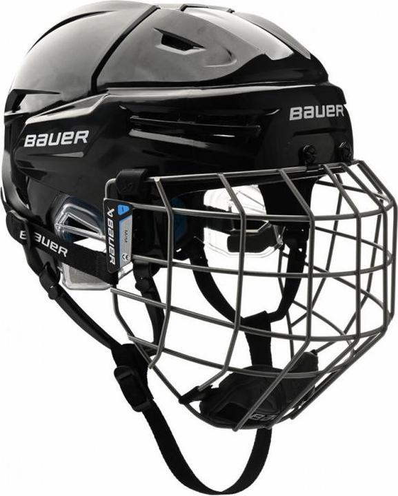 Bauer Re-Akt 65 hockey helmet with cage (white, M) (M)