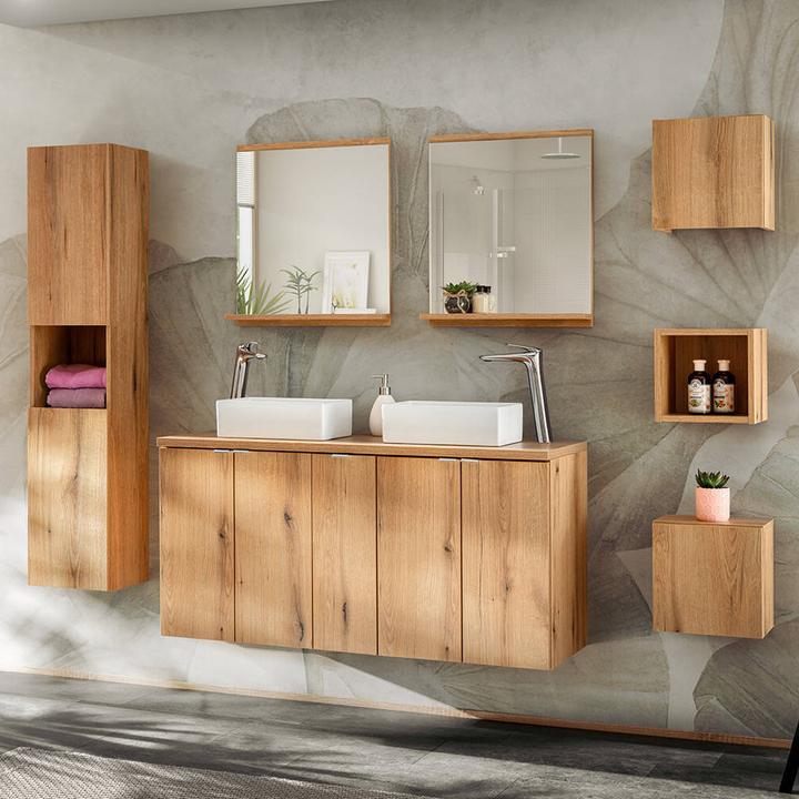 Immagine prodotto En.Casa Mensola da bagno Newport 27x25x21 cm in rovere (27 x 25 x 21 cm)