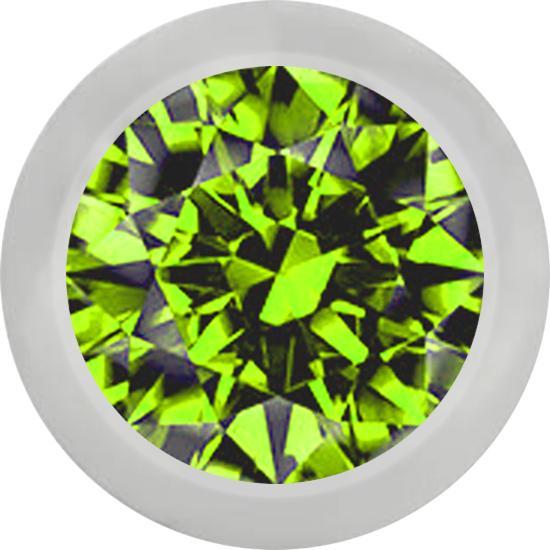 Image du produit Star Piercing Boule argentée avec cristal vert clair (sans laiton, Acier chirurgical 316L)