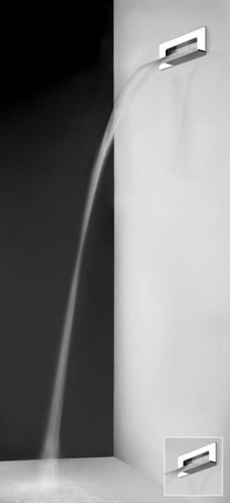 Gessi Cascata, Fertigmontageset für Schwalleinlauf ISPA rechteckig, mit Wandbefestigung, separate B