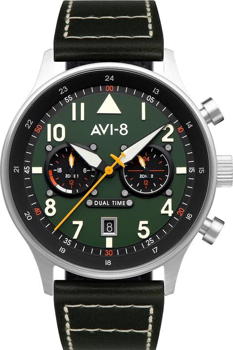 Produktbild AVI-8 AV-4088-02 Carey Dual Time 44mm 5ATM (Sportuhr, 44 mm)