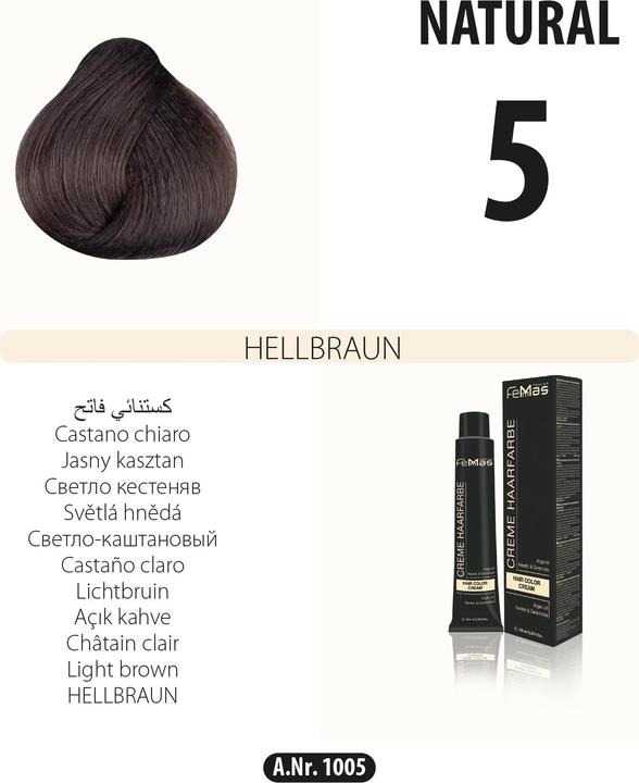 Actual product image FemMas (5) Haarfarbe Hellbraun 100ml (Tan)