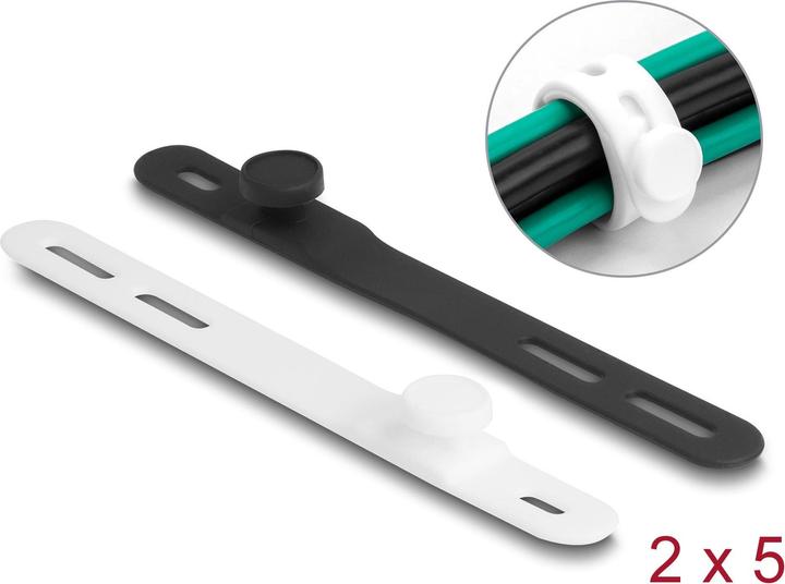 Immagine prodotto Delock Fascetta nero/bianco 118 mm x 12 mm 10 pezzi (Fascette in plastica, 118.12 mm, 10 pz.)