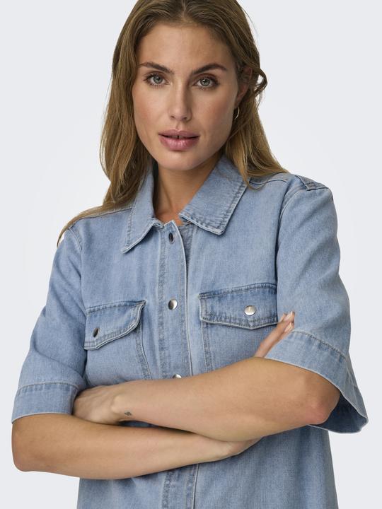 Image du produit Only Coupe normale Col chemise Robe courte Robe en jean (S)