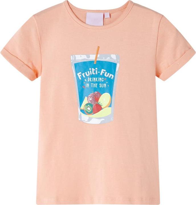 Actual product image VidaXL Children's T-shirt light orange 128,Material: 95 % cotton. 5 (128)