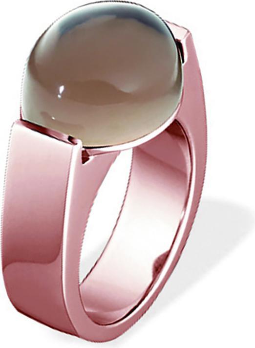 Actual product image Xen Ring with 15x12 mm smoky quartz rose gold plated (50)