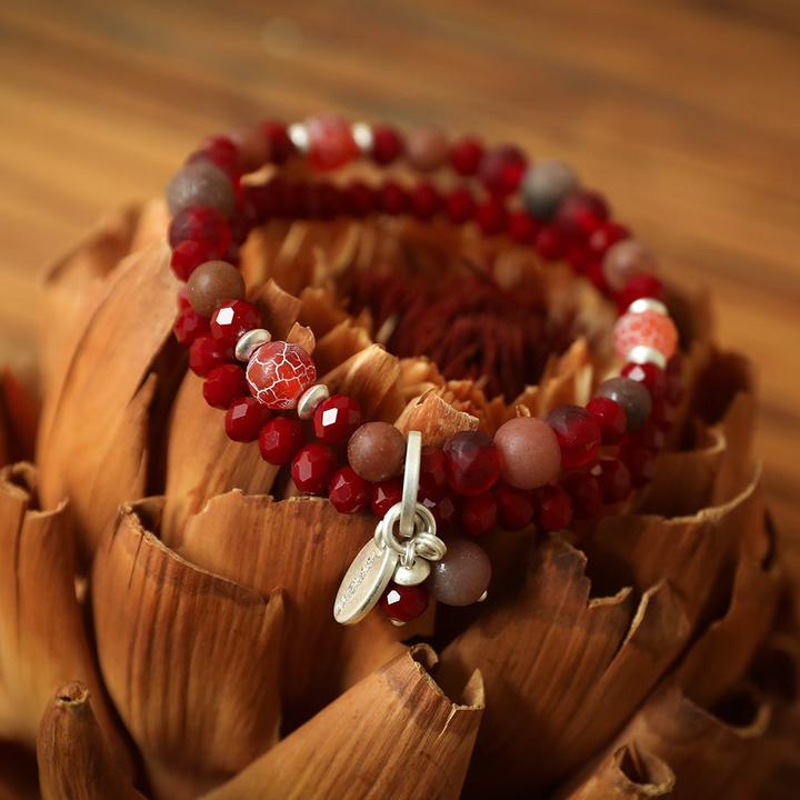Produktbild Andreani Armband mit echtem Amazonite (80 cm, Steine, Nude, Glas, Braun, Metall)