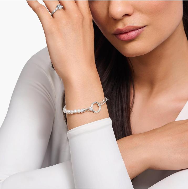 Produktbild Thomas Sabo Armband aus Perlen und Ankerelementen mit weissen Steinen Silber (19 cm, 925er Silber)