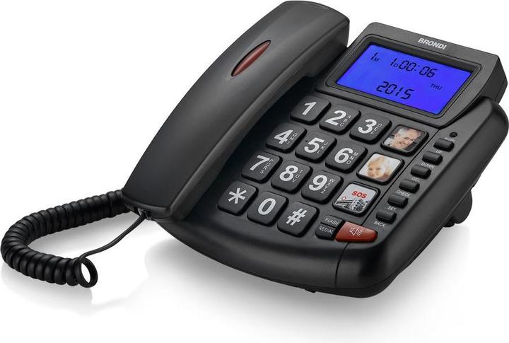 Image du produit Brondi Telefono Fisso Bravo 90 LCD Nero Audio Boost/Vivavoce/Lista Chiamate