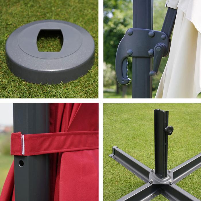 Image du produit Mendler Parasol de signalisation pour la restauration, 3x4m (Ø5m) polyester alu/acier 26kg, Flap, crème (3 m)