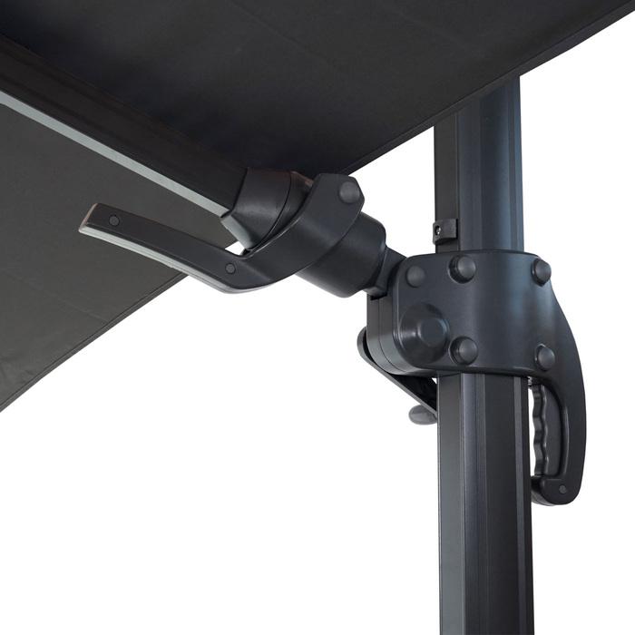 Produktbild Swisshandel24 Gastronomie-Ampelschirm, 3x4m (Ø5m) schwenkbar, Polyester/Alu 26kg anthrazit mit Ständer, drehbar (3 m)