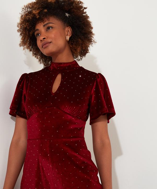 Actual product image Joe Browns PETITE Sparkle Velour Wide Leg Jumpsuit (40)