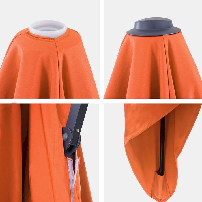 Produktbild Swisshandel24 Bezug für Luxus-Ampelschirm mit Flap, Sonnenschirmbezug Ersatzbezug, 3x3m (Ø4,24m) Polyester 3kg t (2.95 m)