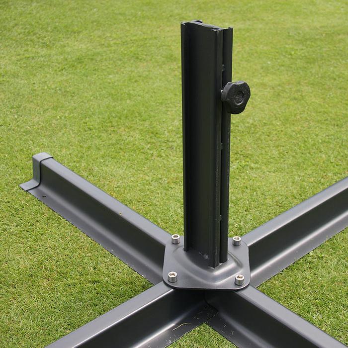 Image du produit Swisshandel24 Parapluie, Gastronomie, 3x3m (Ø4,24m) polyester alu/acier 23kg, Flap, crème avec support - 27139 (3 m)