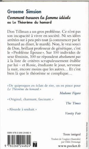 Produktbild Comment trouver la femme idéale ou Le théorème du homard (Französisch, Simsion Graeme, 2018)