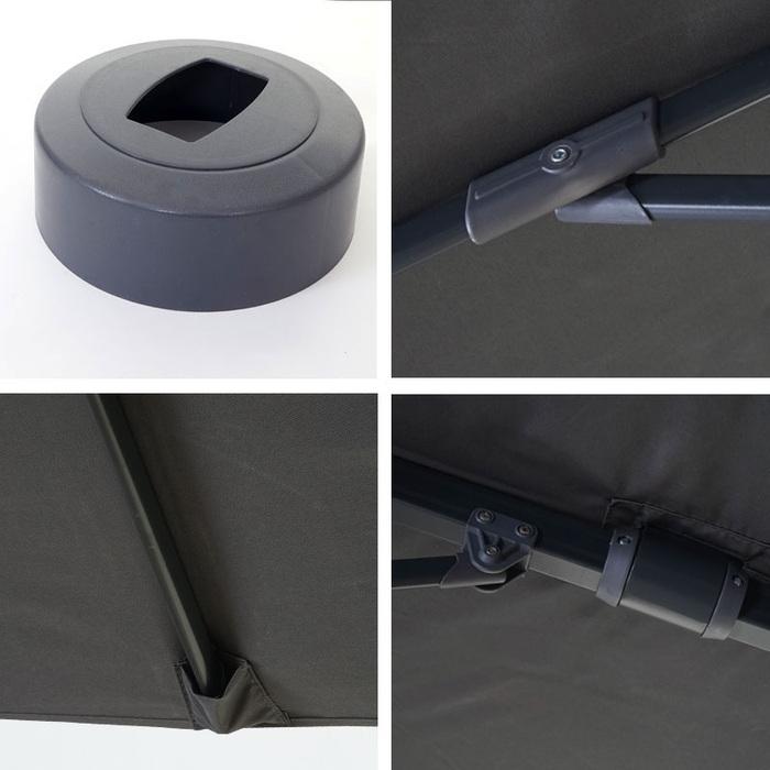Produktbild Swisshandel24 Gastronomie-Ampelschirm, 3x4m (Ø5m) schwenkbar, Polyester/Alu 26kg anthrazit mit Ständer, drehbar (3 m)