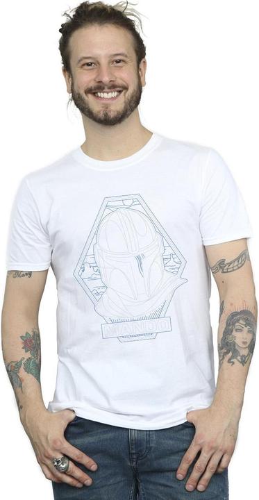 Produktbild Star Wars The Mandalorian Outline Helm Diamond TShirt (3XL)