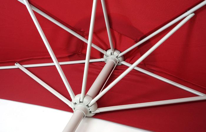 Image du produit Mendler Parasol semi-circulaire, demi-parasol balcon, UV 50+ polyester/alu 3kg, 300cm bordeaux avec support (2.85 m)