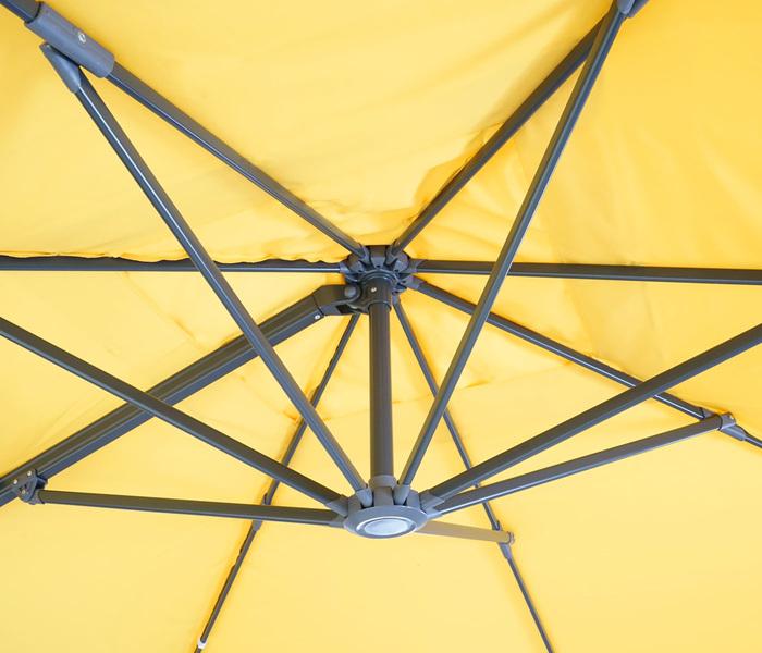 Image du produit Swisshandel24 Parasol de signalisation pour la restauration, parasol 3x3m (ø4,24m) polyester alu/acier 23kg - (3 m)