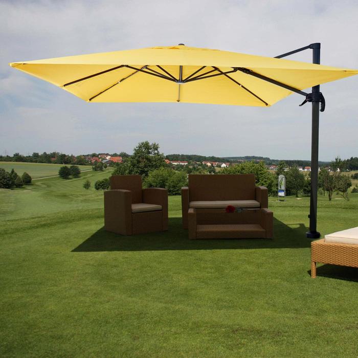 Image du produit Swisshandel24 Parasol de signalisation pour la restauration, parasol 3x3m (ø4,24m) polyester alu/acier 23kg - (3 m)