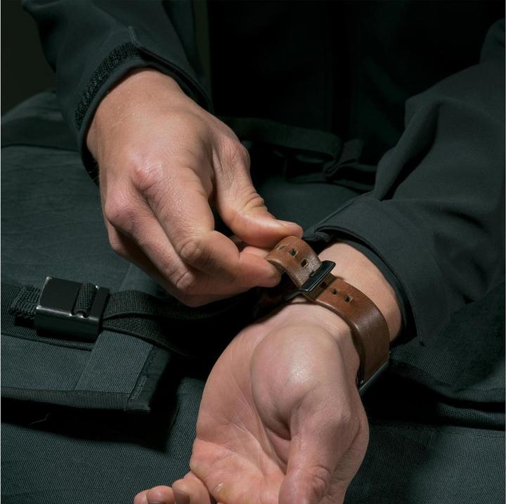 Immagine prodotto Nomad Cinturino del connettore moderno (44 mm, Cuoio, Acciaio inossidabile)