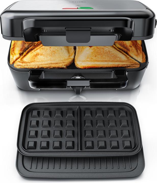 Image du produit Arendo Appareil à sandwichs Gaufrier Gril de contact avec plaques amovibles - avec revêtement antiadhésif