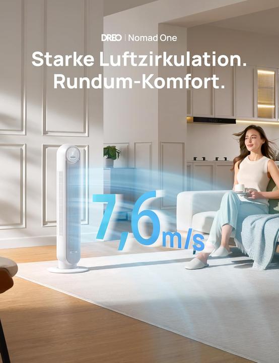 Produktbild Dreo Leiser Turmventilator mit Fernbedienung und Timer (28 dB)