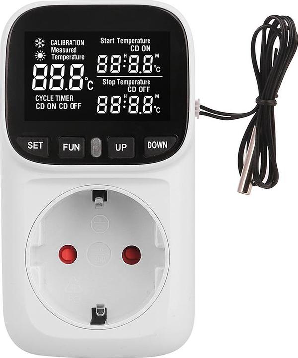 Offgridtec Temperature controller for socket outlet with digital display and external sensor