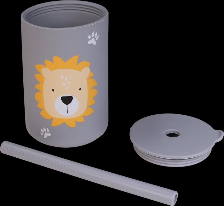 Image du produit Tryco Baby Silikonbecher mit Strohhalm Löwe