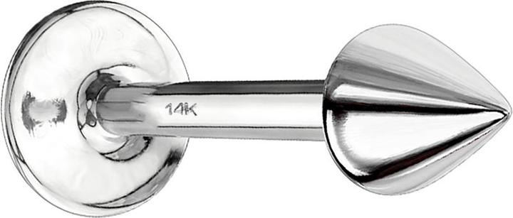 Image du produit Star Piercing Micro Labret en or blanc 14k avec cône (sans laiton, Or 14k)