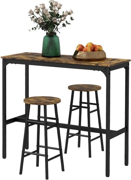 Immagine prodotto Swisshandel24 Set di tavoli da bar, 3 pezzi, marrone rustico