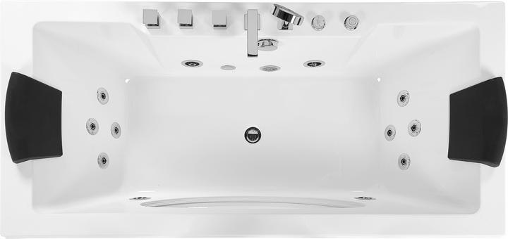 Produktbild Beliani Whirlpool Badewanne weiss rechteckig mit LED 180 x 80 cm HAWES (235 l, 80 cm)