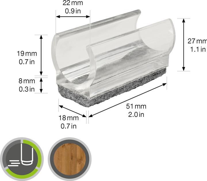 Image du produit Wagner System Klemmschalengleiter (Planeurs en feutre, 4 pièce(s))