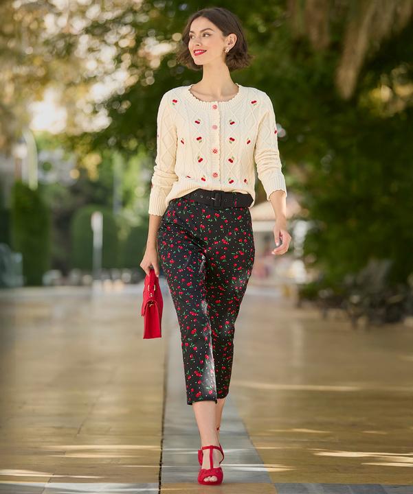 Actual product image Joe Browns Cherry Print Capri Trousers (40)