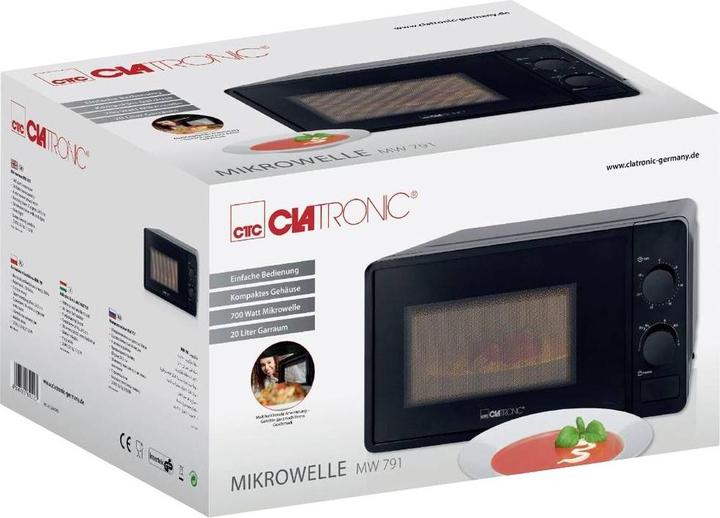 Produktbild Clatronic Mikrowelle MW 791 20L 700 Watt MW 785 (schwarz) (20 l)