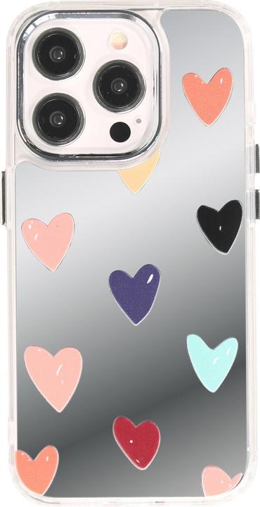 Actual product image PhoneLook Many Hearts silicone cover with mirror effect (Apple iPhone 15 Pro Max)