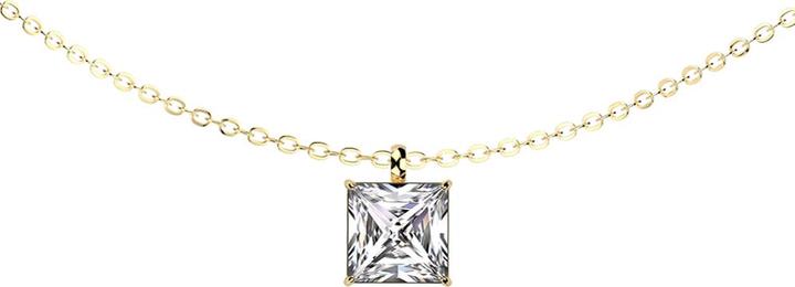 Image du produit Star Piercing Kette vergoldet Anhänger eckiger Kristall silber (sans laiton, Acier chirurgical 316L)